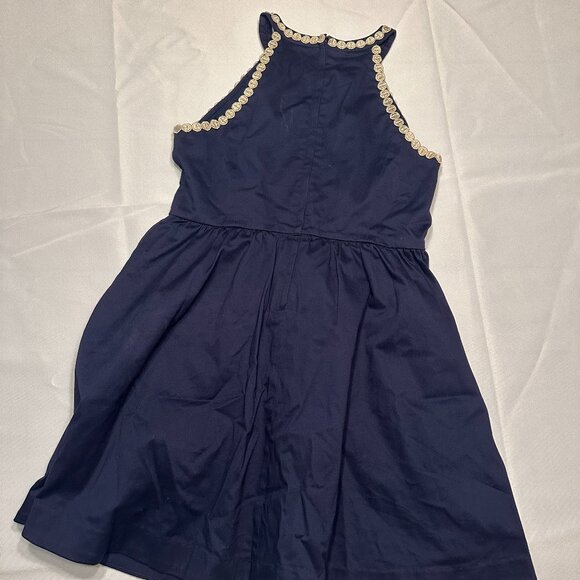 Lilly Pulitzer Navy and Gold Girls' 'Kinley' Dress - Picture 2 of 3